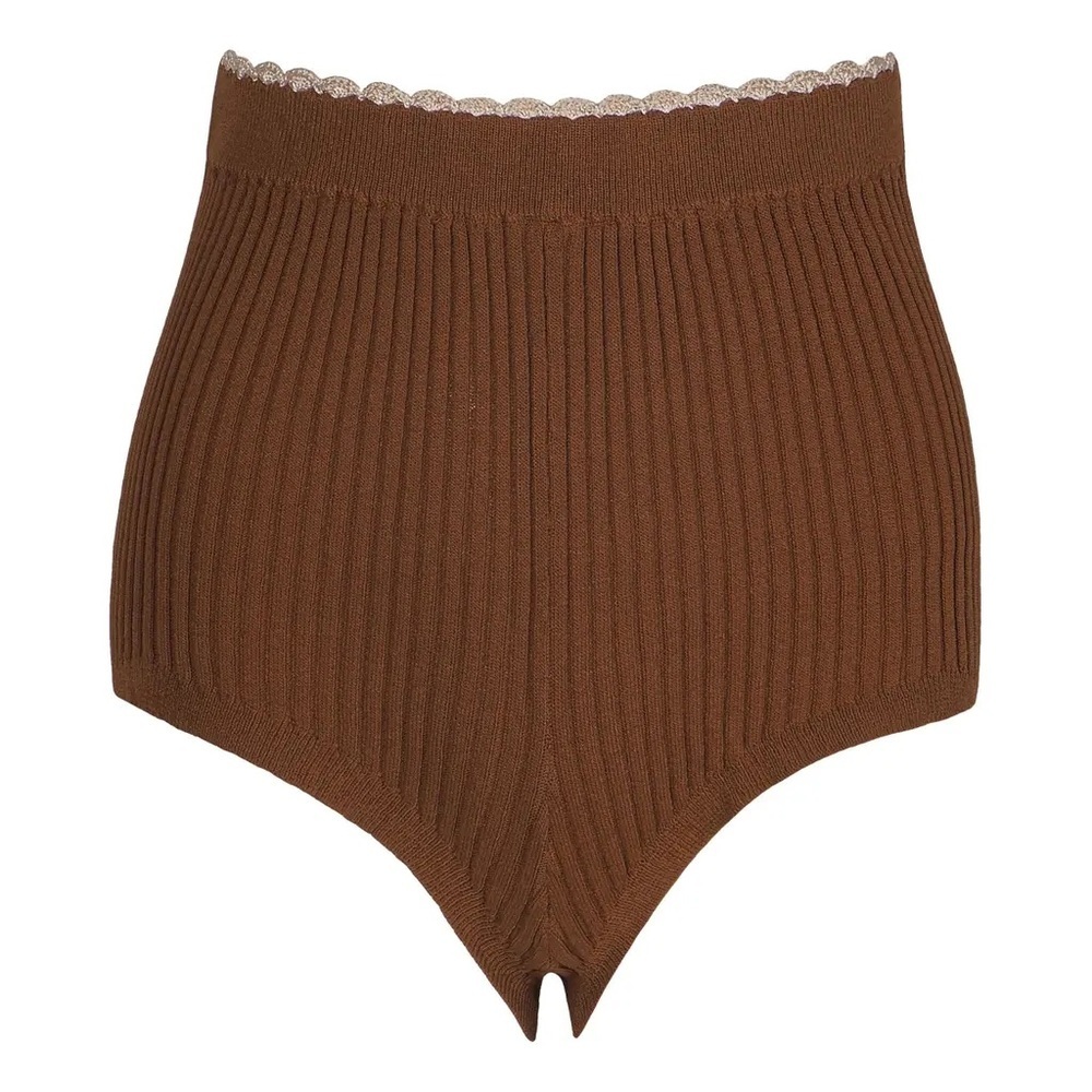 NWT SandroRibbed Knit Mini Shorts in Marro
